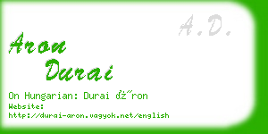 aron durai business card